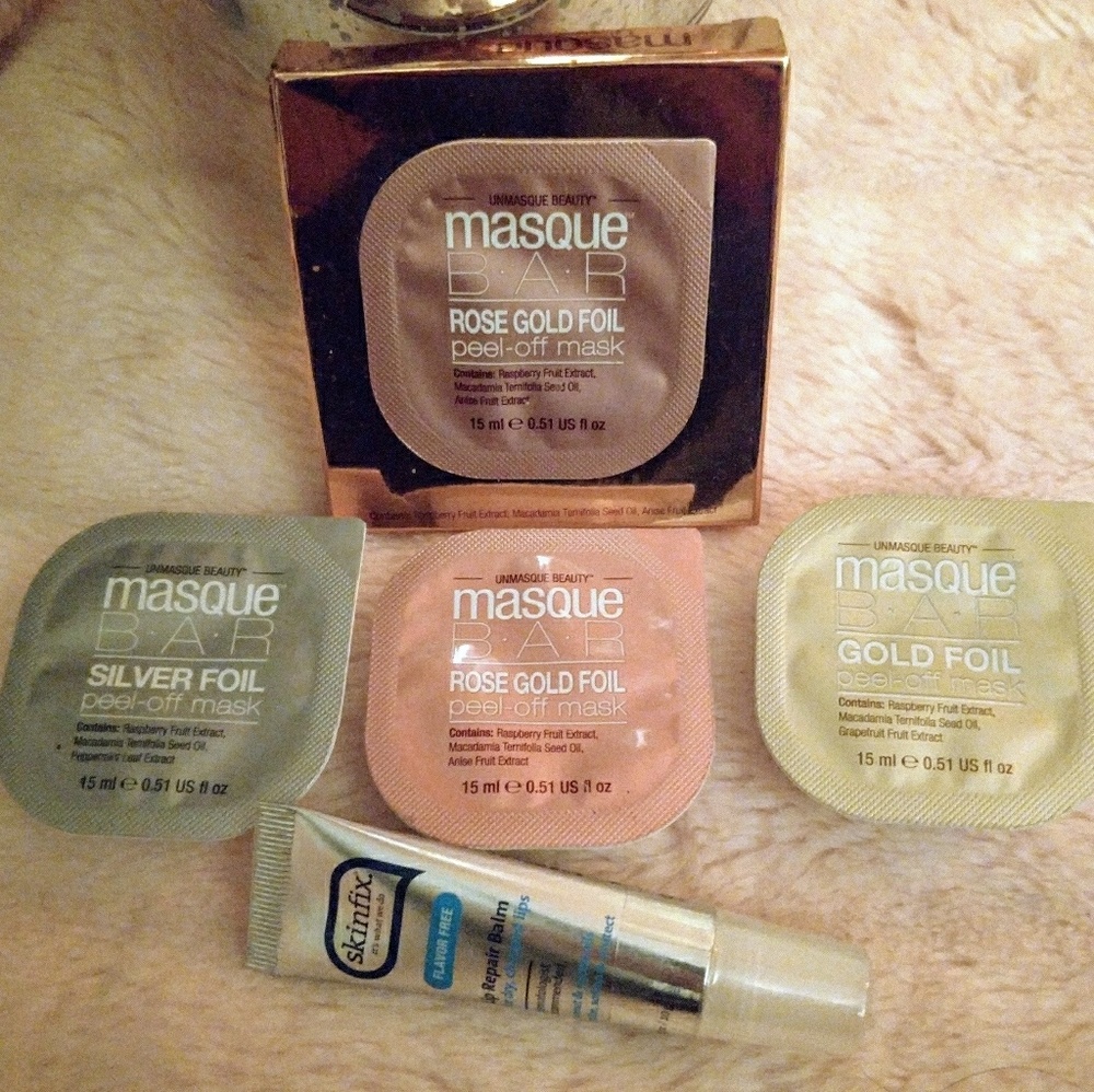 Masque Bar rose gold, gold, silver face masks